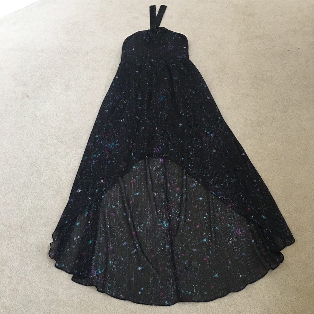 Hi Low Black Splatter Dress